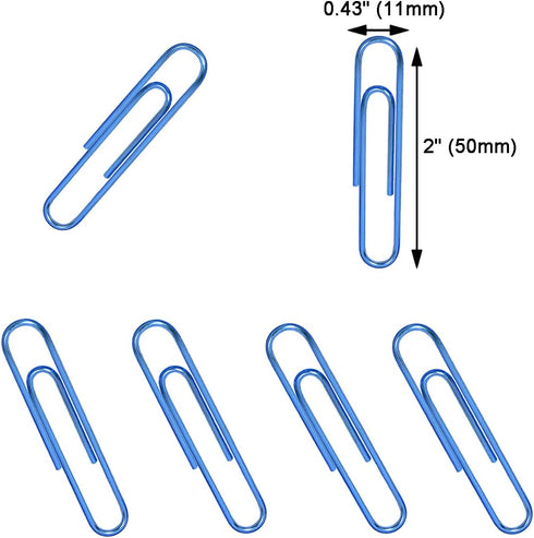 Paper Clips, 2 Inch Large Paper Clips(50mm), Corrosion-resistant Vinyl Coated Paper Clips, Durable and Save-money, Holds up to 30 Sheets Jumbo Paper Clips Great for Home, School and Office by Vannise