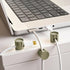 Waziaqoc 4Pcs 2-In-1 Charger Holders for Cords, Gun Metal Cord Anchors Holde, Adhesive Cord Clips, Cable Management
