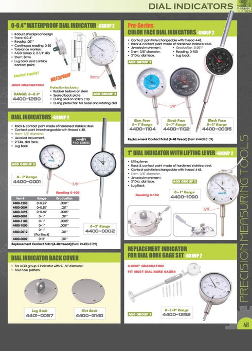 Dasqua 5121-1102 0-5Mm Flat Back Mini Metric Dial Indicator