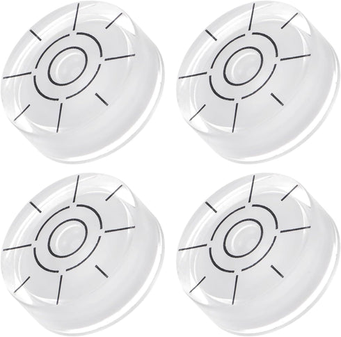 4pcs Small Circular Bubble Spirit Levels, Mini Round RV Leveling Tools for Travel Trailer, White