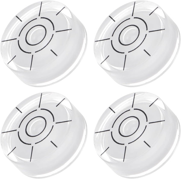 4pcs Small Circular Bubble Spirit Levels, Mini Round RV Leveling Tools for Travel Trailer, White