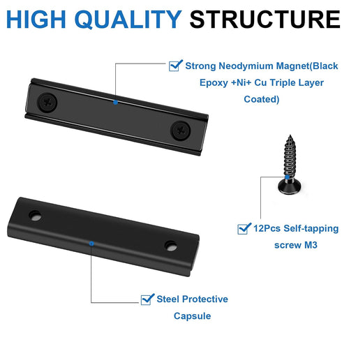 80lbs, -2.36"x0.53"x0.2"in Pack 6 LOVIMAG Neodymium Bar Magnets Strong Cabinet Magnets for Closure, Rectangle Magnet