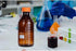 Lab Media Storage Amber Bottles, Brown Graduated Glass Container GL45 Screw Cap, Leakproof, Pack of 4, 1000ml
