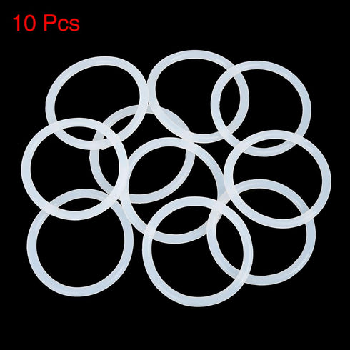 X AUTOHAUX Silicone O-Rings, 42mm OD 35mm ID 3.5mm Width VMQ Seal Gasket for Compressor Valves Pipe Repair, White, Pack of 10