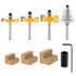 Frandilo 1/4 Inch Set, 3 6 Set (1/16", 1/8", 3/16", 1/4", 5/16", 3/8" 1/4" 1/2" Shank Rabbet Router Bit PCS Rabbeting