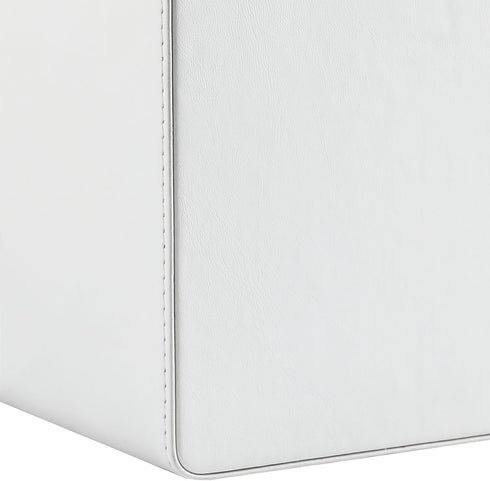 PU Leather Desk Organizer - Luxury Remote Control Holder for Home, Office Desk Accessories, Nightstand Organizer (White)
