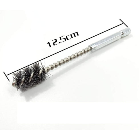 4 Piece Stainless Steel Wire Brush - For Ports, Tubes, Bearings, Power Drill Impact Driver, Hex Shank