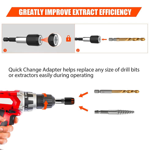 11Pcs Screw Extractor Set, Left Hand Drill Bit and Bolt Extractor Kit for Stripped Screws and Bolts