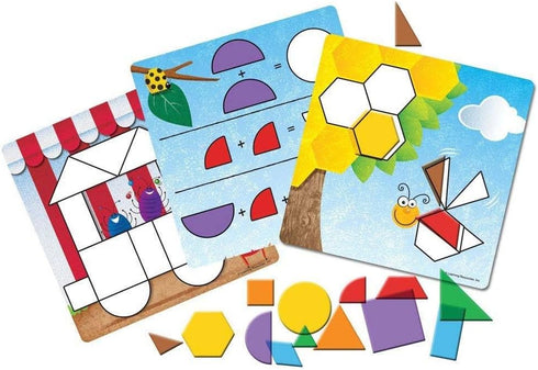 Set 136 5+ Learning Resources Shapes Don't Bug Me - Geometry Activity - Pieces, Ages Learning Math Games for Kids, Back