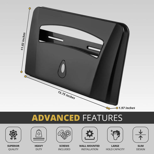Toilet Seat Cover Dispenser by Oasis Creations – Wall Mount, Heavy Duty for Commercial or Residential Use