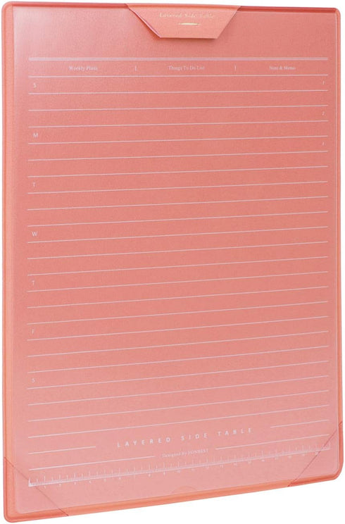 Multi-Purpose PU Leather Mouse Mat - Non-Skid Gaming Mouse Pad with Pen Loop and Transparent Sheet for Notes (Pink)