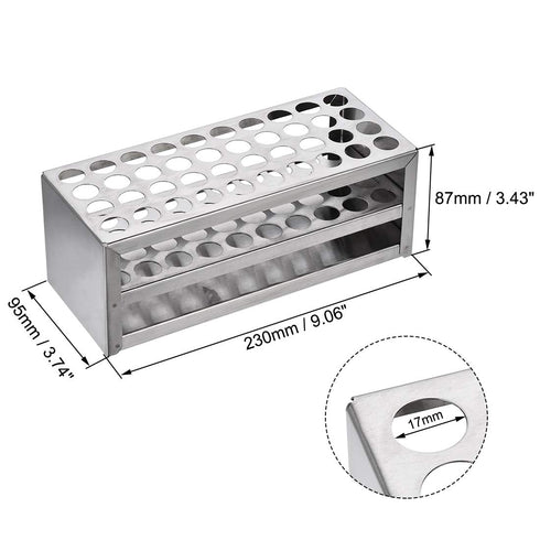 uxcell 304 Stainless Steel Test Tube Holder Lab Stand Rack 40 Hole 3 Layer for 14-16mm Tubes