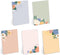 Simple Floral Sticky Note Pad Set of 5 Assortment / 4" x 6" Botanical Pads / 50 Sheets Per Pad / Made in USA