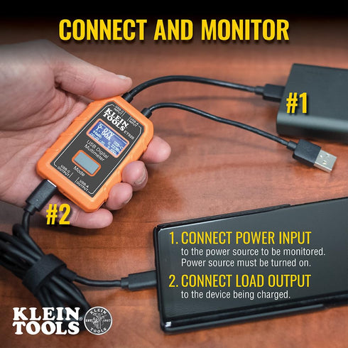Klein Tools ET920 USB Power Meter, Digital Meter for Voltage, Current, Capacity, Energy, Resistance, USB-A, USB-C