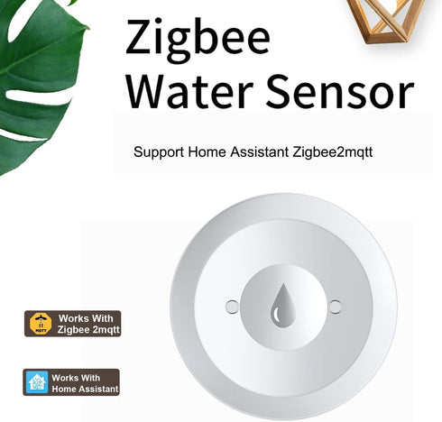 Haozee Pack 3, Zigbee2MQTT Zigbee Water Leak Detector Sensor for Home, of Water Alarm with Battery Operated, Zigbee Hub