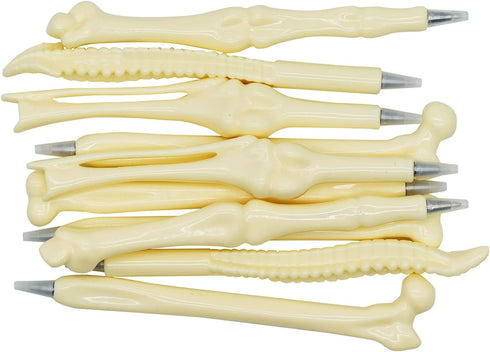 Maydahui 10 PCS Bone Shape Ballpoint Pens, Nurse Doctor Pen, Black Ink for Halloween School Office Party