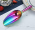 Berglander Stainless Steel Rainbow Ice Scoop, 6 OZ Titanium Colorful Plating Metal Ice Scooper for Kitchen Bar