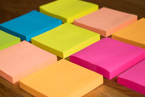 Sticky Notes 3x3 in (12 Pads), Bright Colored Super Self Sticky Pads, 100 Sheets/Pad, Easy to Post for School, Office