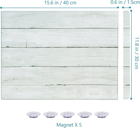 Wooden Planks Print Magnetic Surface Dry Erase Board, 12 x 16 inches Decorative White Board for Wall with Design, Frameless Dry Erase Board for Wall(Plank,4030,1pc)