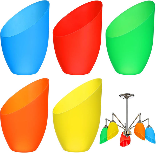 LIFKOME Plastic Lampshade Replacement 5.51X3.54 Inch Horseshoe Lamp Cover Set of 5 Lightweight