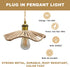 FEYAIM 2 16.7ft E26 E27 Bulb Pcs Plug in Pendant Light, Metal Lampshade with Switch, Light Base, Hanging Lights