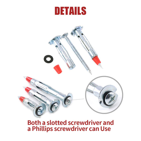 Hilitchi 24-Pcs Long Hollow Wall Drive Anchors Assortment Kit - Zinc Plated Steel Heavy Duty for Drywall