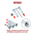 Hilitchi 24-Pcs Long Hollow Wall Drive Anchors Assortment Kit - Zinc Plated Steel Heavy Duty for Drywall