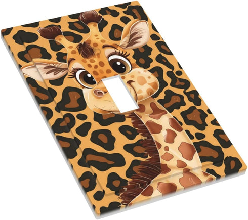 Ntyfur (2) 1 3X5 Cute Giraffe Wall Plate Gang Toggle Light Switch Cover Single Toggle Faceplate Decor