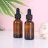 24 Pack Amber Glass Dropper Bottles - 1 oz Boston Bottles with Eye Droppers and Black Caps for Essential Oils