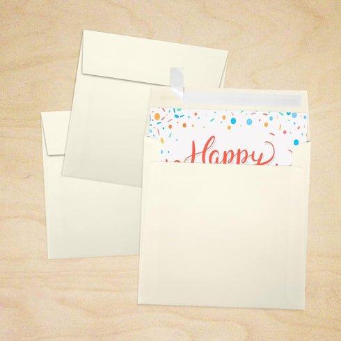 LUXPaper Square Invitation Envelopes | 6" x 6" | Natural Linen | Peel & Press | 80lb. Text | 50 Qty