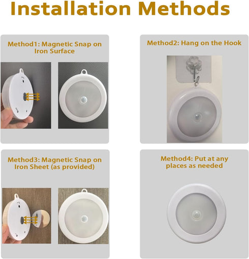 3P) Motion Sensor Night Light, Portable LED Light, Cordless Lamp, Battery Operated Wall Sconces for Corridor, Stairs