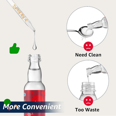 Glass Dropper Pipettes Compatible with SodaStream Bubly Bubbly Drops Flavors (Black, 6Pcs)