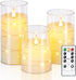 Homemory Flickering Flameless Candles with String Lights, Battery Operated Candles, Embedded String