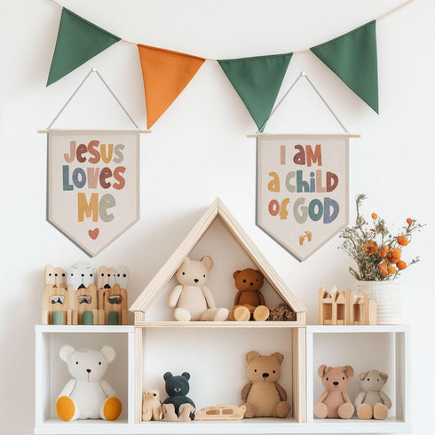 XFN 2 PCs Inspirational Bible Verse Boho Toddler Baby Room Nursery Wall Decor Christian Gifts for Boys Girls Kids Wall