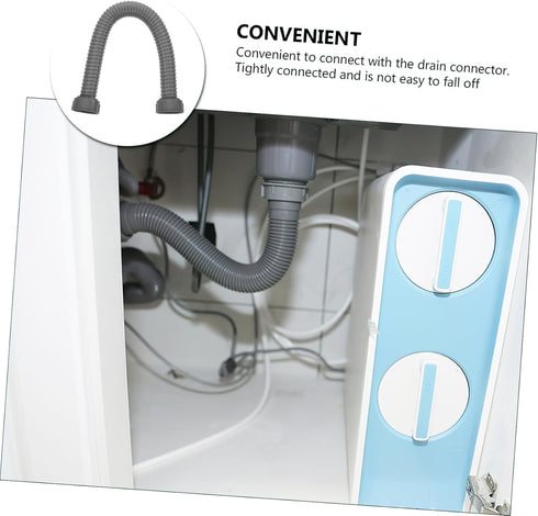 Sink Connecting Extension Drain Hose for Washing Machine, Flexible Drain Tubing for Sink Drain, Double Head Plastic