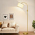 Dimmable 1200 Bulb Nintiue Upgraded Modern Arc Tall Standing Floor Lamp with Linen Shade, Lumens LED Included