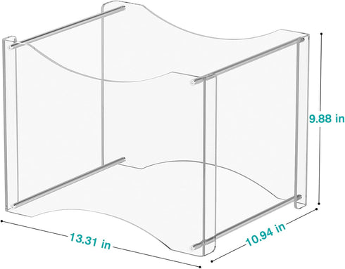 MaxGear Acrylic File Organizer Box, Clear Desktop Storage for Letter/A4 File Folder, Built-in Handles for Home Work