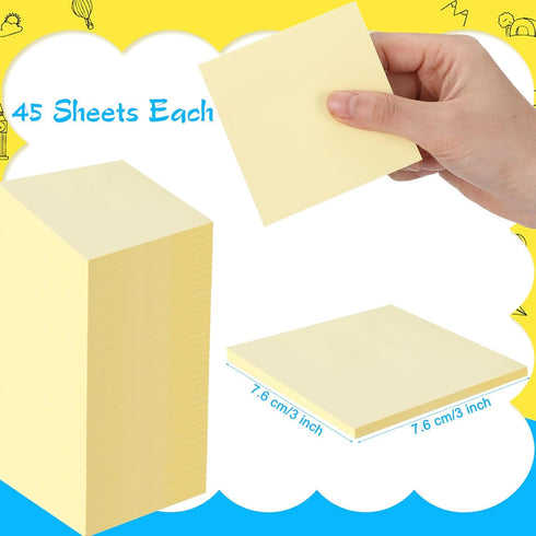 Lincia Sticky Notes Bulk, 150 Pads, 3 x 3 Inch, 45 Sheets/Pad, Ideal Sticking Power for Wedding Office School