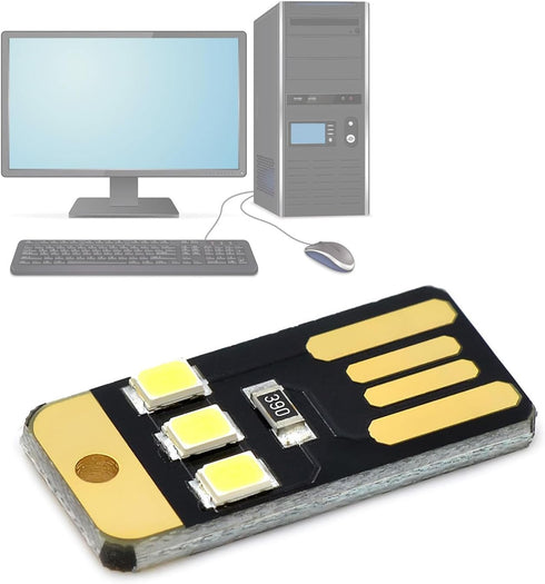 Tizuqe 5Pcs 0.2W LED Lamp Reading Book Light USB Night Light Pocket Card LED Keychains Lamp