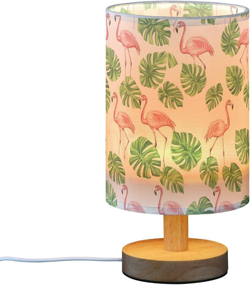 ALAZA Flamingo Tropical Palm Leaves Bedside Table Lamp for Bedroom Living Room Nightstand LED Light Lamps,Bedside Lamps