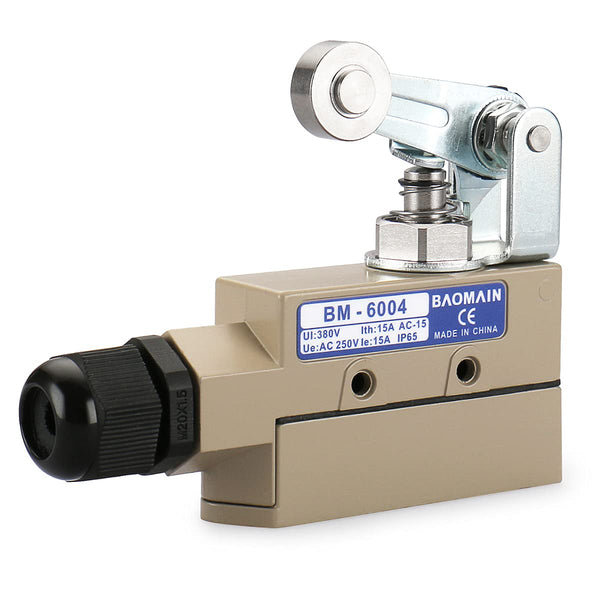 Baomain TZ-6 Roller Plunger Sealed Limit Switch BM-6004 (TZ-6004) SPDT AC 250V 15A IP 65