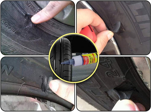 Black Tire Repair Glue, 20g 0.7oz, Strong Adhesive Bonding for Sidewall Puncture, Instant Super Glue for Off-Road Car,