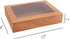 20-Pack Bakery Boxes with Window, 12" x 8" x 2.5" Cookie Boxes, Treat Boxes, Large Donut Boxes for Muffins and Pastries (Brown)