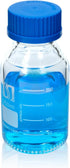 ALWSCI 250ml Graduated Round Glass Media Storage Bottle with Blue GL45 Screw Cap, Borosilicate Glass, 1 Pack