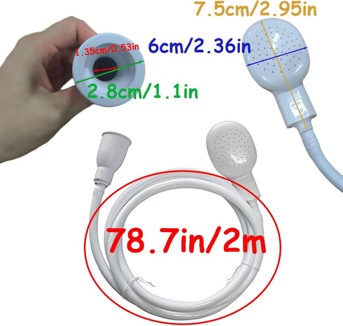 78.7in Portable Sink Hose Sprayer, Shampoo Sprayer Handheld Hose Shower Head Spray Hose for Bathing Baby, Pets Shower