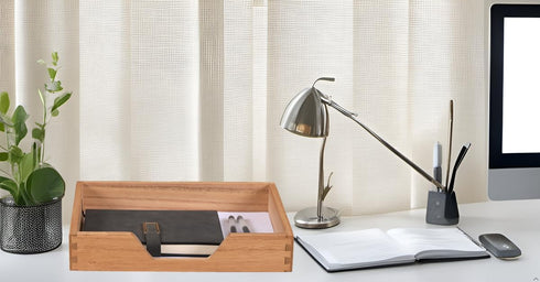 Wood Letter-Size Tray for Office Desktop Organizer, Wooden Front-Load Documents Tray for Mail, Paper, File, Magazine
