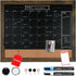 Loddie Doddie 18x24 Rustic Framed Chalkboard Calendar and Bulletin Combo Board, Includes Chalk Markers, Push-Pins, and