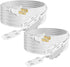 ETL Certified 2-Pack SPT2 16AWG Power Extension Cord, 13 Amp 1625 Watts, VSEER Polarized 3 Outlets, White (6 Feet)