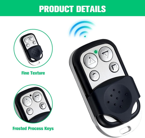 Gantch Cloning Remote Control Keychain, Replacement Garage Door Electric Gate, Duplicates and Replaces Original Factory
