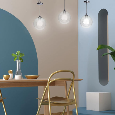 G9 4.7 Inch Kichvoe Double Glass Lampshade Round Globe Hand Blown Glass Chandelier Replacement Cover for Ceiling